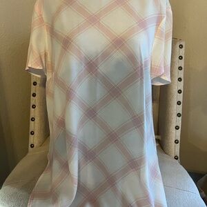 LC Lauren Conrad Soft Pink Plaid Blouse